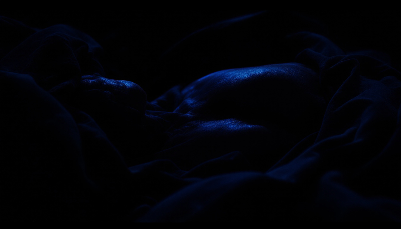 Person sleeping in dark ambient light, representing the recovery phase of body transformation